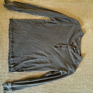 Gray Long Sleeve Henley Shirt